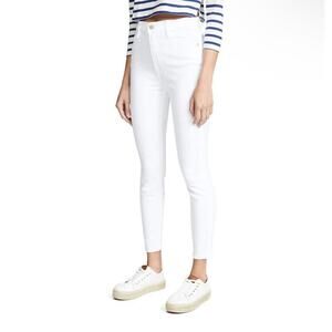 Frame Ali High Rise Cigarette Skinny Jeans White Size 28